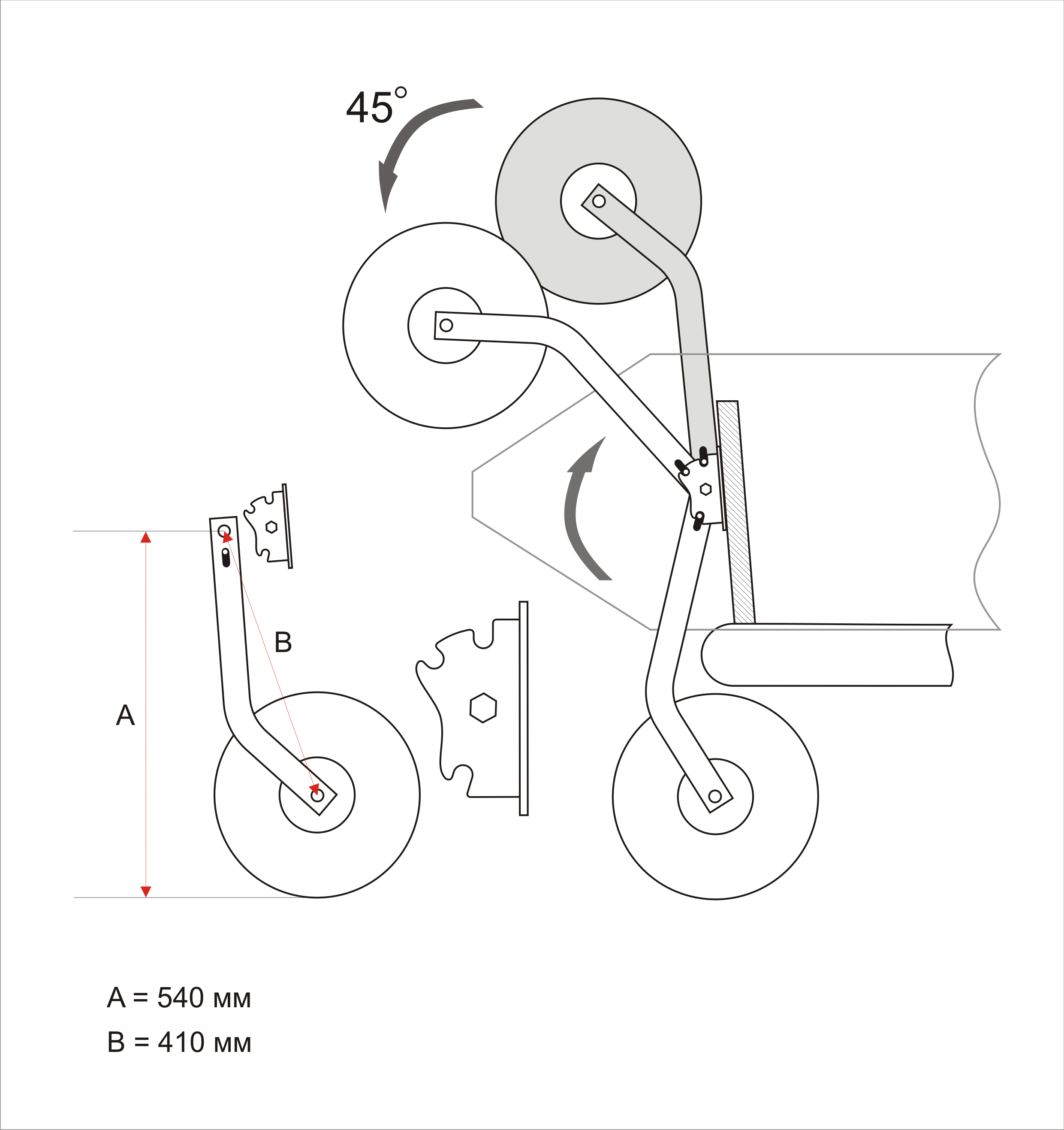 Транцевые колеса КОЛЕСЕЦ откидные
